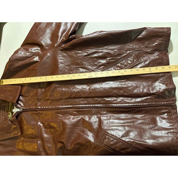 Wilsons Leather M. Julian Moto Jacket Men's Size 2XLT Brown Lined Full Zip - Picture 7 of 14